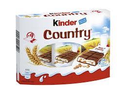 Kinder Country čokoláda s mléčnou náplní a obilovinami 9 ks, 211,5g hạn 26/6/2026