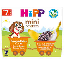 HiPP Mini Desserts im Becher Bananen Kakao Creme (4x100g) hạn 18/3/2026