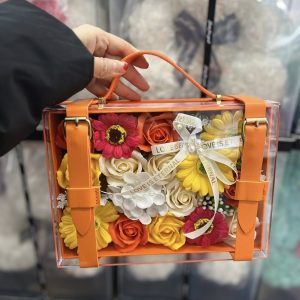 Set hoa xách tay Hermes màu cam