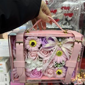 Set hoa xách tay Hermes màu hồng