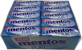 Mentos Pure Fresh Sugarfree Chewing Gum Fresh Mint with Xylitol Karton 40 x 13,5g