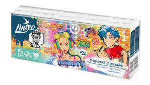 Papírové kapesníky Linteo Teens 10x10 ks, 3-vrstvé