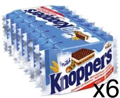 6x Knoppers Milk Hazelnut Snack Crispy Wafers  (hết hạn 6/1/2026)