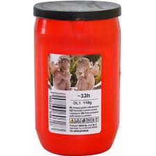 Svíčky Hřbitovní 130g OL-1 červený nến mộ - bịch 12ks