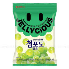 Kẹo Dẻo Lotte Jellycious Nho Xanh Gói 72G- hạn 13/3/2026- thùng 12ks