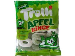 TROLLI APFEL SAUER - bonbony - želatinové kyselé jablečné kroužky 150g