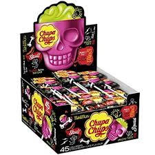 Chupa chups lízátko 3D Skull Strawberry/Lime 15g- hộp 45ks