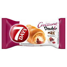 7 Days Croissant Double s náplněmi s vanilkovou příchutí a s višněmi 80g- hạn 20/2/2026- bịch 4ks