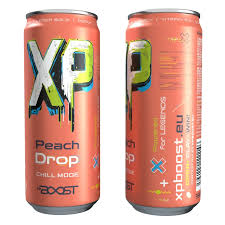 XP PEACH DROP nápoj s příchutí broskve Karton (24 ks) -330 ml