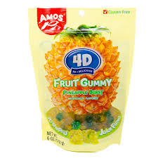 Amos 4D Fruit Gummy Pineapple 65g