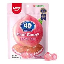 Amos 4D Fruit Gummy Peach 65g