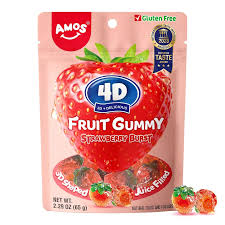 Amos 4D Fruit Gummy Strawberry 65g