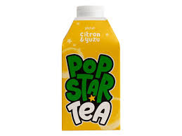 POPSTAR Tea ledový čaj s příchutí citron & yuzu, 500 ml- khay 8ks