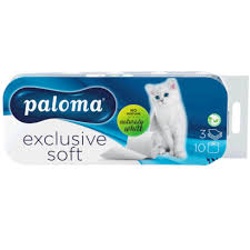 Paloma Toaletní papír Exclusive Soft 3vrstvý 10ks Bílá barva-bịch 8ks
