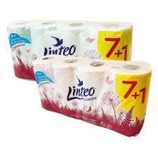 Toaletní papír Linteo classic růžový 7+1 role 2 vrstvy- bịch 10ks