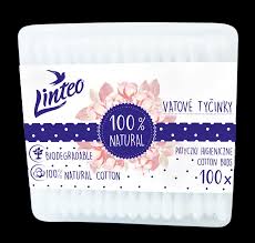 Linteo vatové papírové tyčinky box 100 ks