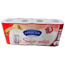 Toaletní papír Fresh Air, 8 rolí, 3-vrstvý, bílý- bịch 10ks