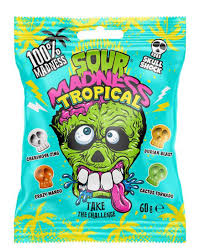 EXTRA KYSELÉ bonbóny SOUR MADNESS 60 g - TROPICAL