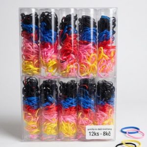 Gumičky do vlasů 12ks - různé barvy
