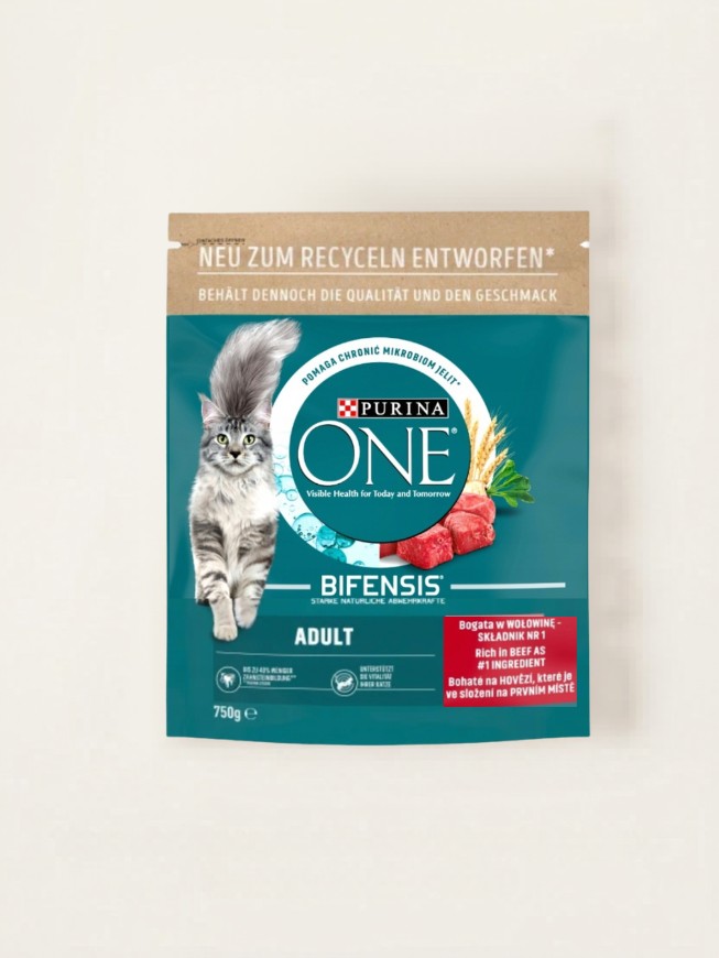 Purina ONE Adult 750g Hovězí pro dospělé kočky 6ks, hsd 8/2027