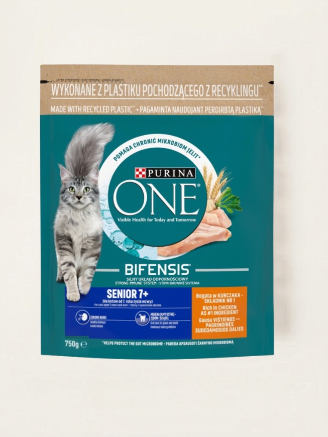 Purina ONE Senior 7+ 750g kuřecí maso 6ks, hsd 8/2027