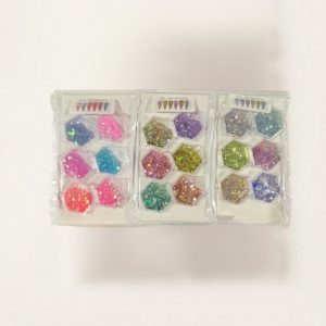 Třpytky na nehty 12ks - různé barvy