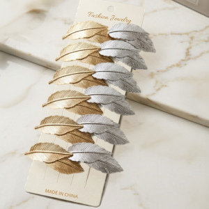 Vlasový klip Fashion Jewelry 12ks - zlatá a stříbrná