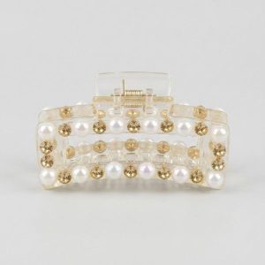 Vlasový skřipec s perly 12ks