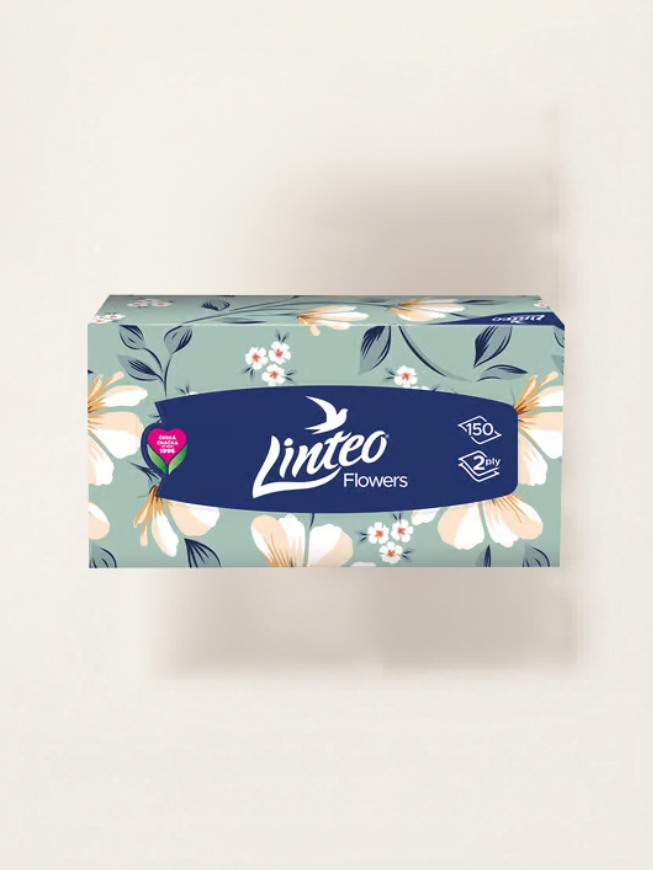 Linteo Papírové kapesníky 2vrstvé box 150ks