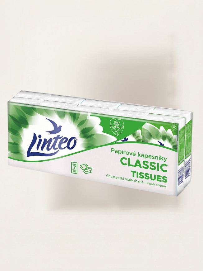 Linteo Classic dvouvrstvé papírové kapesníky 10ks