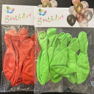 Balónky  Birthday xanh + do 10ks 1set