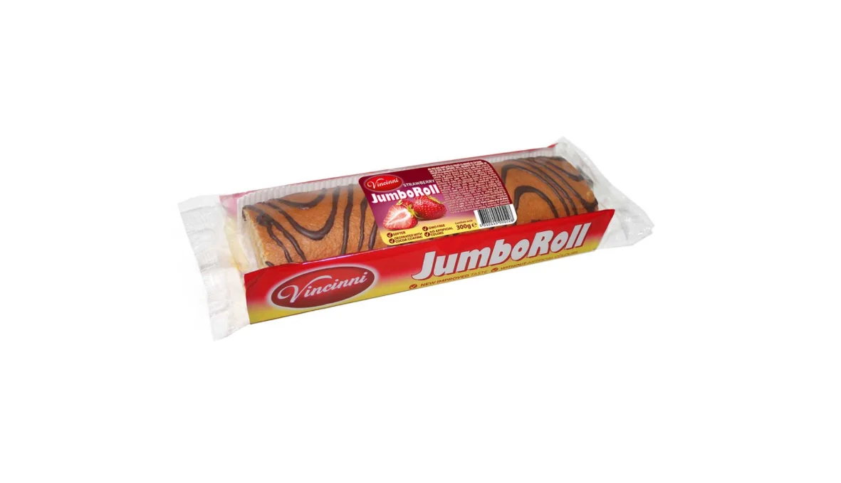 Vincinni Jumbo Swiss Roll Strawberry 300GR -han 27/4/2027