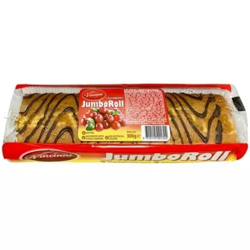 VINCINNI Jumbo Swiss Roll Cranberry 300g - han 27/4/2027