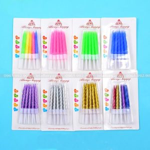 Nến sinh nhật xoắn nhũ (1 hộp 10 chiếc) 83556