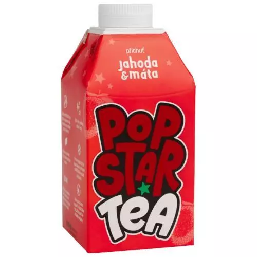 Popstar Tea ledový čaj jahoda máta 0,5L X 8ks -han 24/9/2027