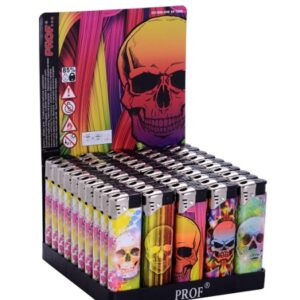 Zapalovač PROF Color Skull dau lau X 50ks -86757