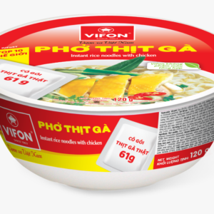 Phở Thịt Gà Vifon (Có Gói Thịt Gà Thật) Tô 120g X 12ks -han 24/11/2027