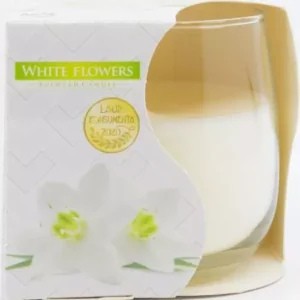 Bispol svíčka white flowers (sn71-179) 100g X 6ks