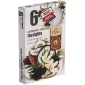 Tea Lights Svíčky Coconut Vanilla 6ks X 15ks
